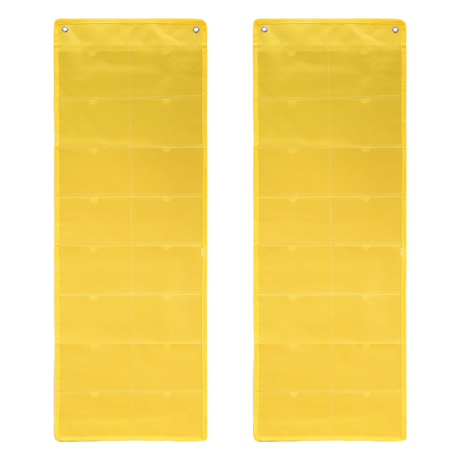 Uxcell 2 Pcs 4" x 6" Index Card Holder Sleeve, 16 Card Slots Organizer Sleeve for Office Home Organization, Yellow