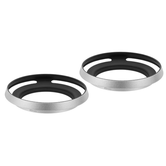 Uxcell 2 Pcs 49mm Lens Hood, Universal Thin Hollow Screw-in Vented Lens Hood, Silver