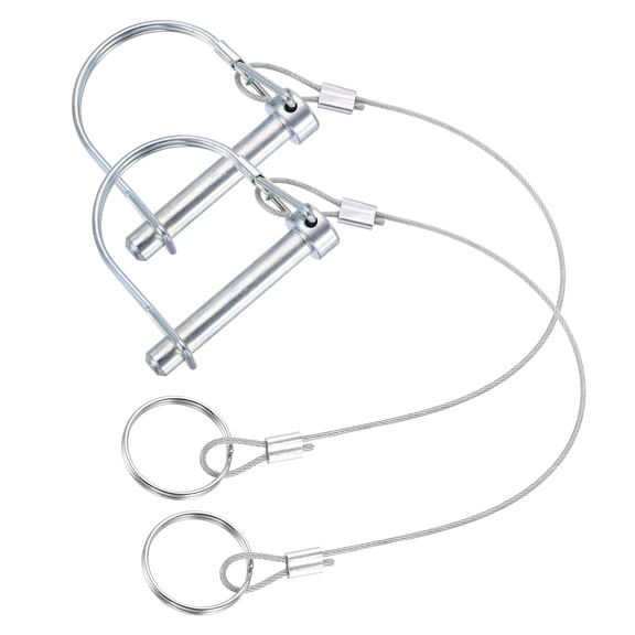 Uxcell 2 Pcs 5/16"x 1-31/32"D Shape Trailer Coupler Pins with Ear Extended Cord