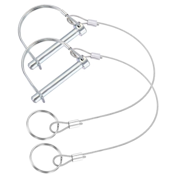 Uxcell 2 Pcs 5/16"x 2-3/8"D Shape Trailer Coupler Pins with Ear Extended Cord