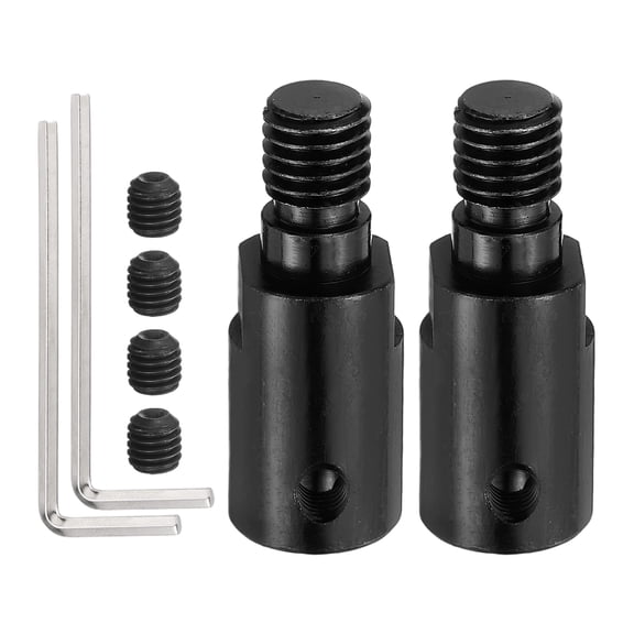 Uxcell 2 Pcs 6.35mm to M10 Motor Arbor Shaft in 1045 Steel, with Set Screws and Wrench for DIY Mini Saw Chuck Blades and Grinding Wheels Mandrel Motors Connector Rod