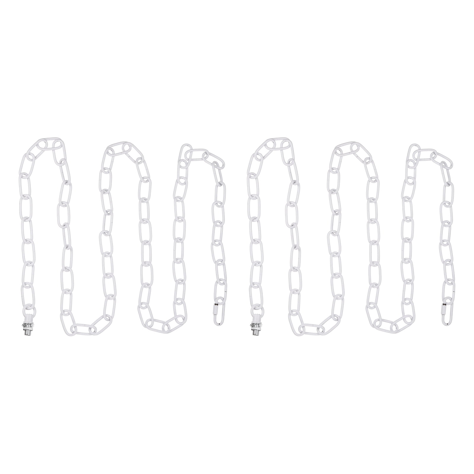 Uxcell 2 Pcs 6 ft Light Fixture Chain Metal Looping Link Up to 110 lbs White Tone