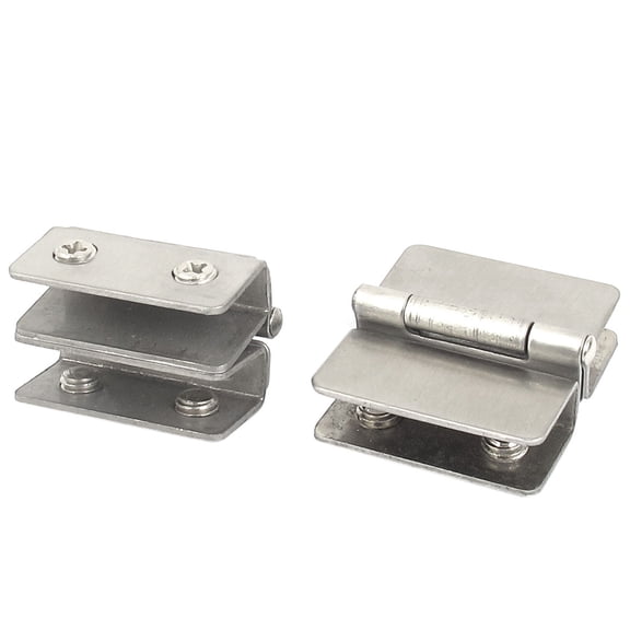 Uxcell 2 Pcs 6mm-8mm Thickness Double Action 180 Degree Glass Door Clamp Hinge