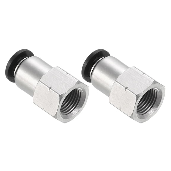Uxcell 2 Pcs 6mm OD Tube to 1/8 Inch NPT Female Thread Push to Connect Fittings