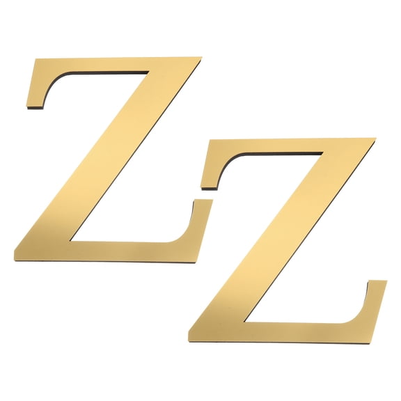 Uxcell 2 Pcs 8 Inch 3D Acrylic Alphabet Mirror Wall Stickers Letter Z Self-Adhesive Home Decor Letter Sign Art Sticker Decal for DIY Home Decoration Light Gold