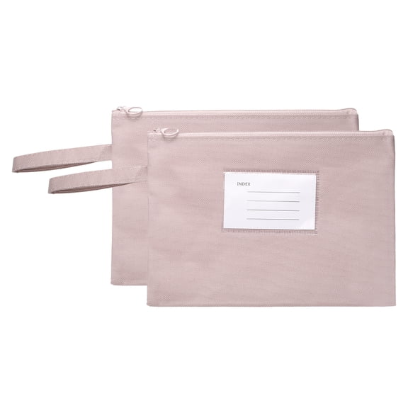 Uxcell 2 Pcs A5 Mesh Zipper Pouch with Handle Single-Layer, Pink (9.5 x 7.3 Inch)
