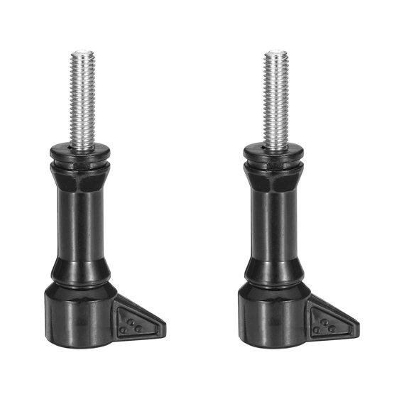 Uxcell 2 Pcs Aluminum Thumbscrew, Long Thumbscrew with Cap One-Side, Black