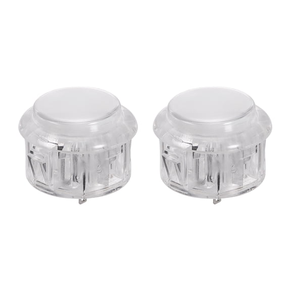 Uxcell 2 Pcs Arcade LED Lights Push Button (30mm) - 5A 12/24V LED Illuminated Game Push Button for Arcade Machine/Fighting Stick/Video Gaming Controller, White