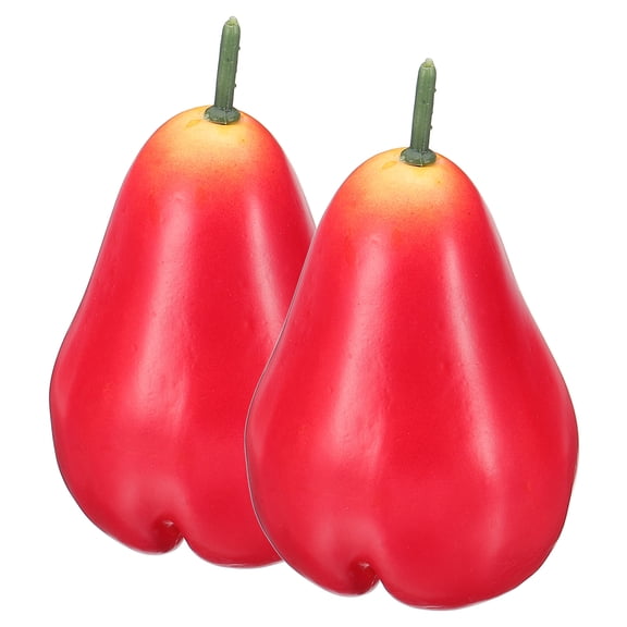 Uxcell 2 Pcs Artificial Wax Apple, Foam Lifelike Fake Fruit Model Syzygium