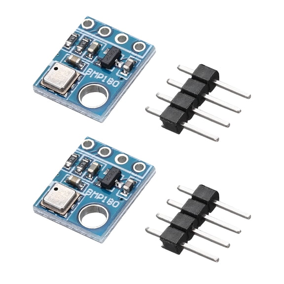 Uxcell 2 Pcs BMP180 I2C IIC SPI Single Hole Atmospheric Pressure Sensor Module 3.8V High Precision Digital Barometric Pressure Altitude Sensor with Header Pins