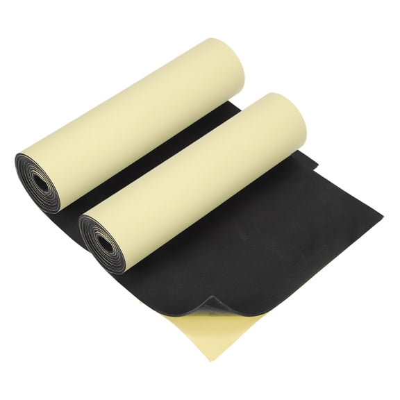 Uxcell 2 Pcs Black Foam Sheets, 78"x13"x 1/8" Self Adhesive EVA Foam Roll with Adhesive Backing for Crafts DIY Projects Furniture Protecting Gap Filling