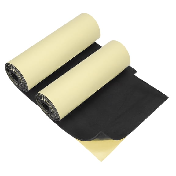Uxcell 2 Pcs Black Foam Sheets, 78"x13"x 5/32" Self Adhesive EVA Foam Roll with Adhesive Backing for Crafts DIY Projects Furniture Protecting Gap Filling