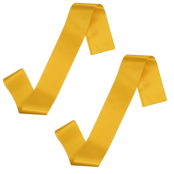 Uxcell 2 Pcs Blank Satin Sash, 71" x 4.7" Pageant Sash Plain Senior Party Decorations for Women Bride Birthday Wedding Graduation DIY Custom, Gold