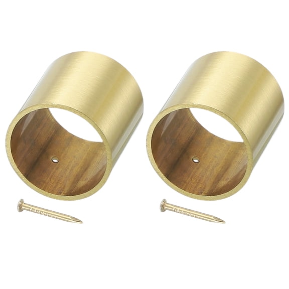 Uxcell 2 Pcs Brass Furniture Foot Cover, 1.06 x 1.18 x 1.18 Inch Round Furniture Pads Leg Cover Gold Table Foot Cap Floor Protector for Chair, Table, Sofa, Bed