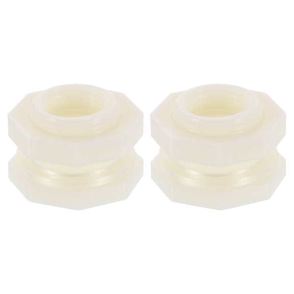 Uxcell 2 Pcs Bulkhead Fitting, DN15 20mm ID Bulkhead Wter Tank Connector, White