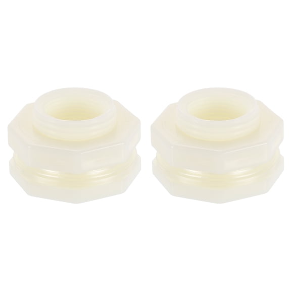 Uxcell 2 Pcs Bulkhead Fitting, DN20 25mm ID Bulkhead Wter Tank Connector, White