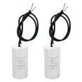 thumbnail image 1 of Uxcell 2 Pcs CBB60 Running Capacitor, 3uF 450V 2 Wire Electric Air Compressor Motor Run Starting Capacitor for Washing Machine, Refrigerator, Air Conditioner, White, 1 of 6
