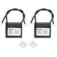 thumbnail image 1 of Uxcell 2 Pcs CBB61 Capacitor, 3.5uF 450V 2-Wire Ceiling Fan Motor Starting Capacitor for Ceiling Fan, Motor Generator, Blower, Exhaust Fan, Black, 1 of 6