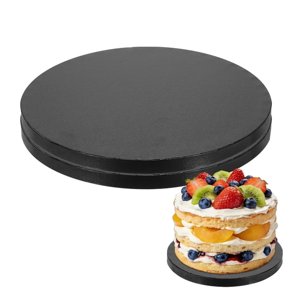 Uxcell 2 Pcs Cake Boards, 8 Inch Round Cake Drums Circle Cardboard Base Waterproof Oil-Proof for Pizza Dessert Display Parties Weddings Birthdays Supplies, Black