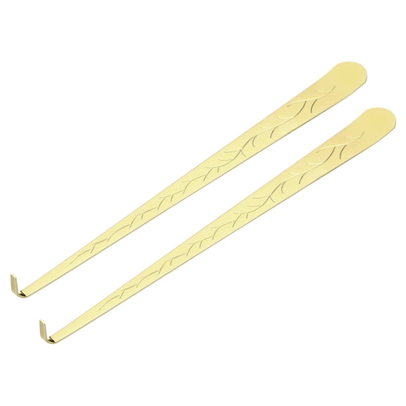 Uxcell 2 Pcs Candle Wick Dipper, Candle Snuffer Wick Hook, Flame Dipper Snuffer Flat Design for Putting Out Flame, Gold