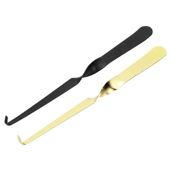 Uxcell 2 Pcs Candle Wick Dipper, Candle Snuffer Wick Hook, Flame Dipper Snuffer Twisted Design for Putting Out Flame, Black/Gold