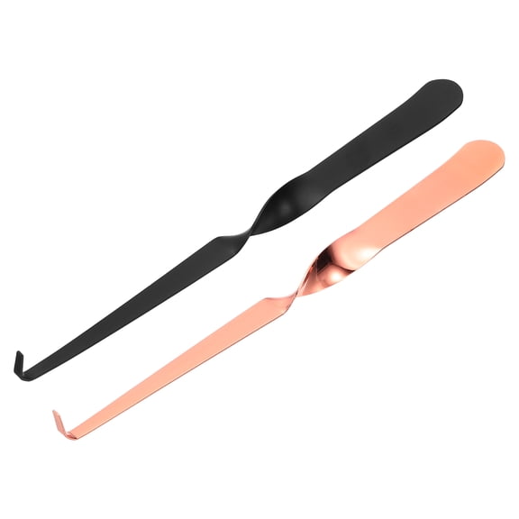 Uxcell 2 Pcs Candle Wick Dipper, Candle Snuffer Wick Hook, Flame Dipper Snuffer Twisted Design for Putting Out Flame, Black/Rose Gold