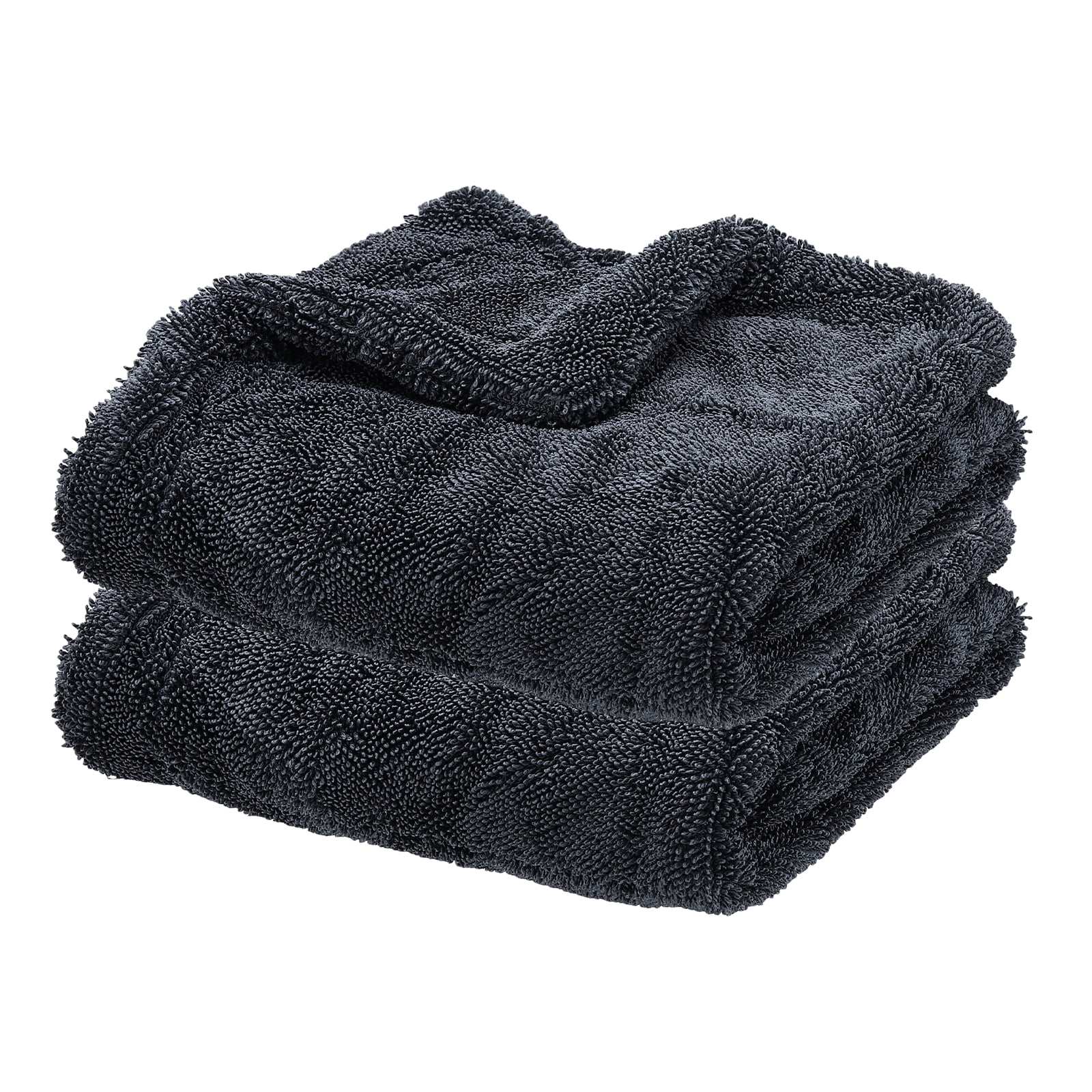 Uxcell 2 Pcs Car Microfiber Towels 15.75 x 23.62 Inch Ultra Absorbent Microfiber Towel Care Polishing Detailing Waxing Cloths Double Layer for Car Kitchen Window, Grey(1300GSM)