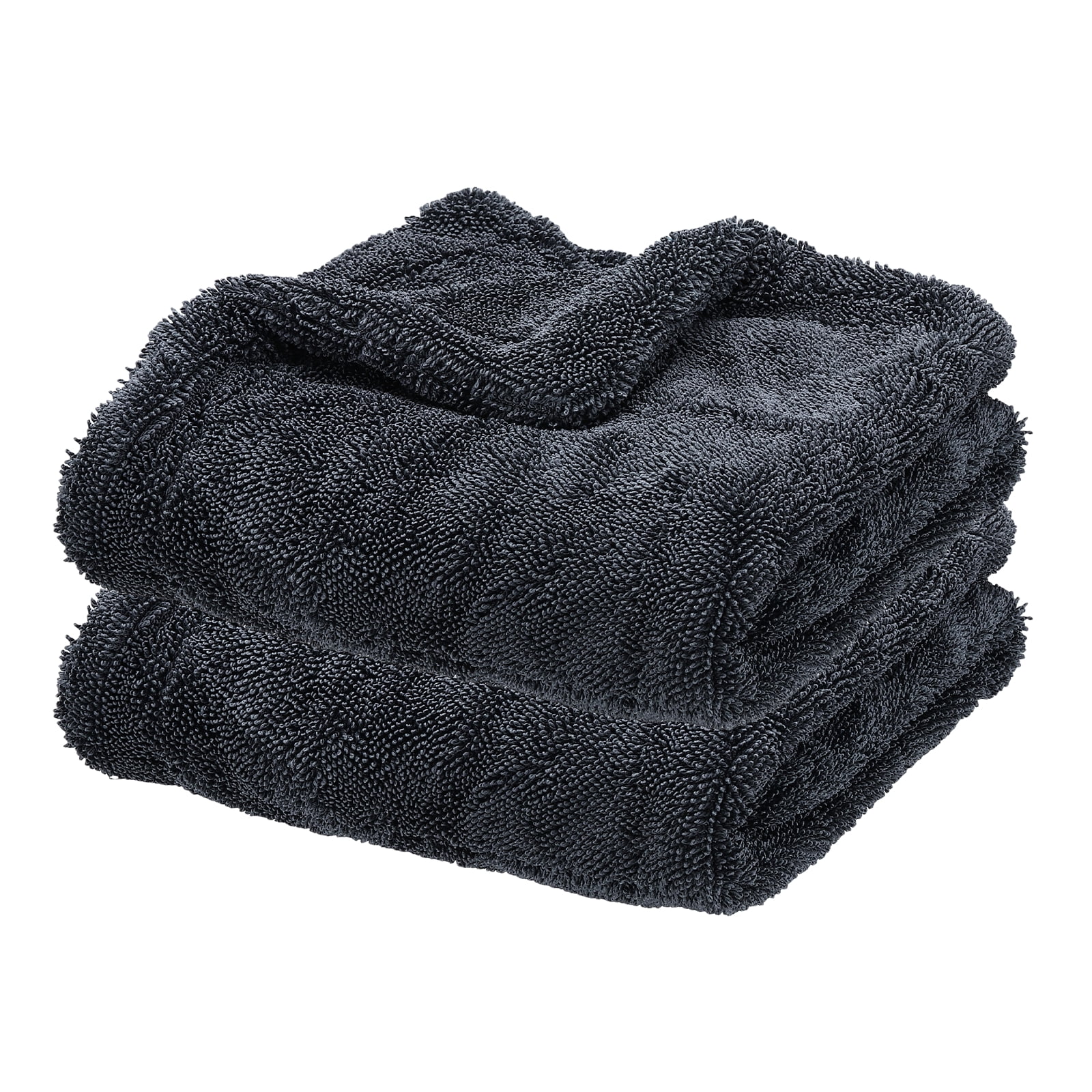 Uxcell 2 Pcs Car Microfiber Towels 15.75 x 23.62 Inch Ultra Absorbent Microfiber Towel Care Polishing Detailing Waxing Cloths Double Layer for Car Kitchen Window, Grey(1100GSM)