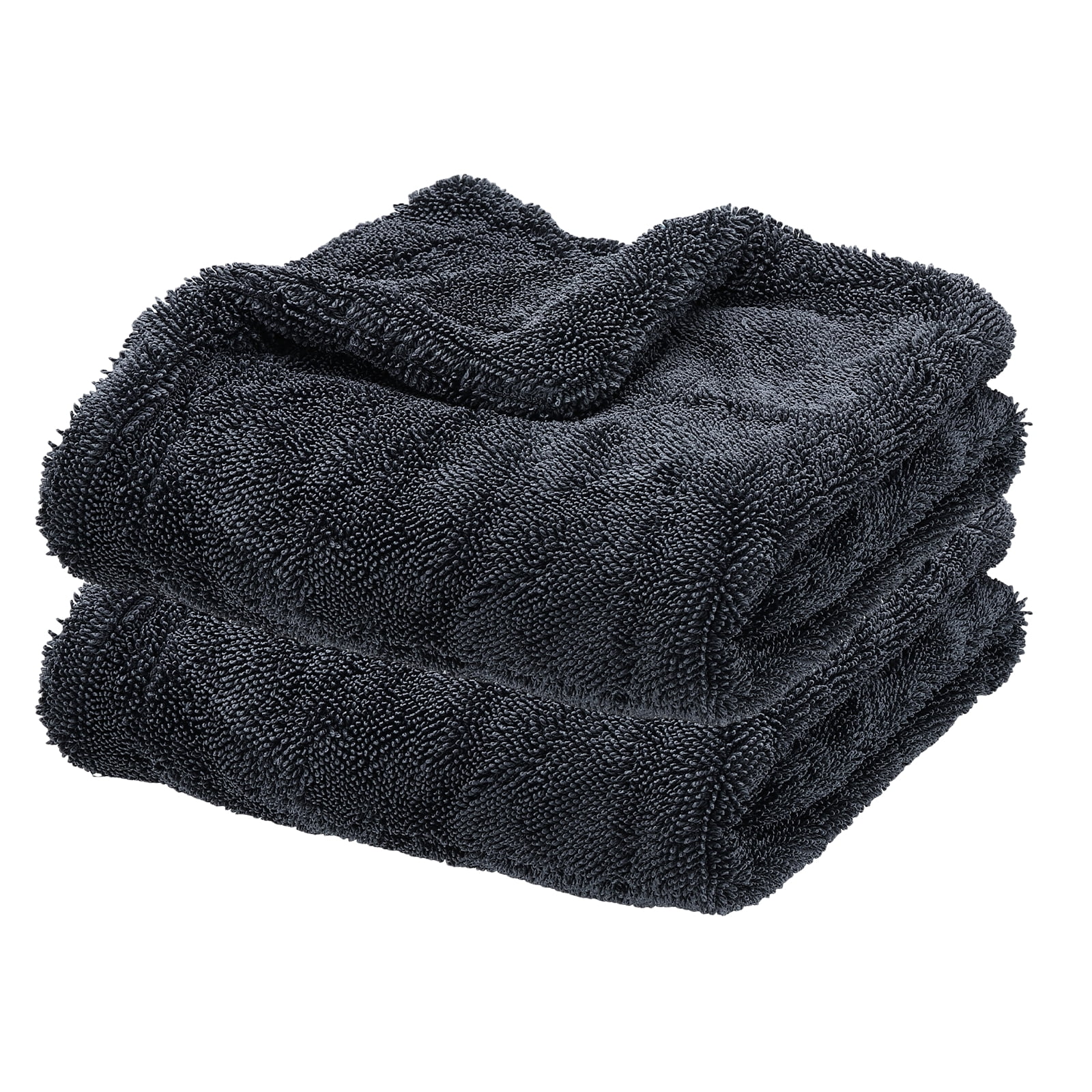 Uxcell 2 Pcs Car Microfiber Towels 15.75 x 23.62 Inch Ultra Absorbent Microfiber Towel Care Polishing Detailing Waxing Cloths Double Layer for Car Kitchen Window, Grey(850GSM)