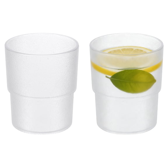 Uxcell 2 Pcs Clear Acrylic Drinking Glasses, 10.1oz Reusable Water Tumblers Matte Texture Water Cup Unbreakable Stackable for Water Juice Beer Cocktail Whiskey, Clear