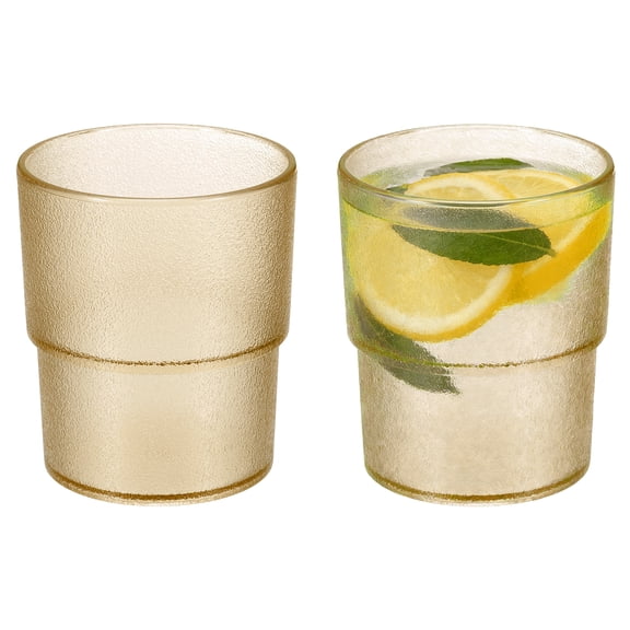 Uxcell 2 Pcs Clear Acrylic Drinking Glasses, 10.1oz Reusable Water Tumblers Matte Texture Water Cup Unbreakable Stackable for Water Juice Beer Cocktail Whiskey, Champagne