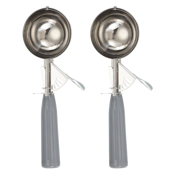 Uxcell 2 Pcs Cookie Scoops, Ice Cream Scoop with Trigger for Baking Cookie Dough Rice Pudding Kitchen Gadget, Gray
