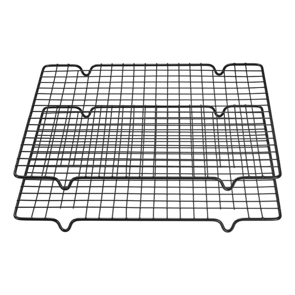 Uxcell 2 Pcs Cooling Racks for Cooking and Baking, 11 x 9.8 Inch Stainless Steel Wire Grid Cooling Rack, Carbon Steel Baking Rack for Small Quarter Sheet Pan, Storage Cookies Bread, Black