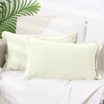 thumbnail image 1 of REGALWOVEN 2 Pcs Cotton Decorative Throw Pillow Cover with Tassel Trim White 12" x 20", 1 of 6