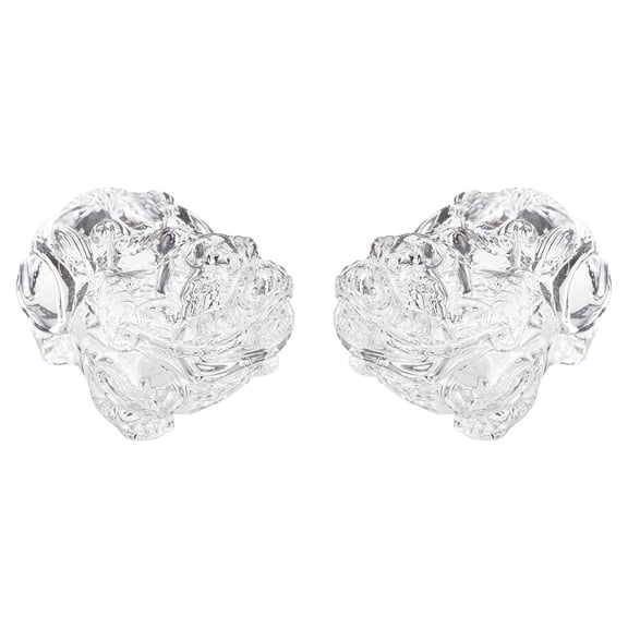 Uxcell 2 Pcs Crystal Decorative Ornaments, 1.2"H Chinese Feng Shui Crystal Figurine Mini Pi Xiu Collectible Decor for Table Home Hanging Decorations, Transparent