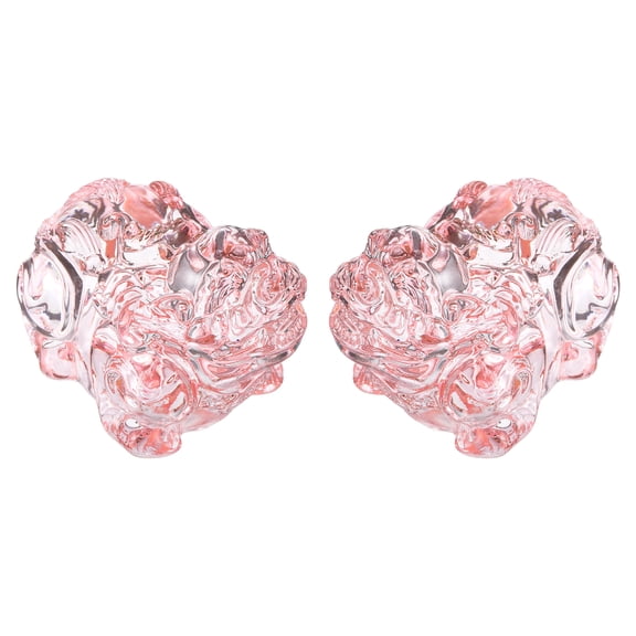 Uxcell 2 Pcs Crystal Decorative Ornaments, 1.2"H Chinese Feng Shui Crystal Figurine Mini Pi Xiu Collectible Decor for Table Home Hanging Decorations, Pink