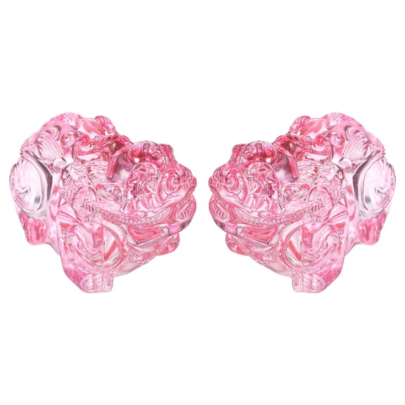 Uxcell 2 Pcs Crystal Decorative Ornaments, 1.7"H Chinese Feng Shui Crystal Figurine Mini Pi Xiu Collectible Decor for Table Home Hanging Decorations, Pink