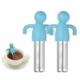 thumbnail image 1 of Uxcell 2 Pcs Cute Tea Infuser, Stainless Steel Loose Leaf Tea Steeper Filter with Silicone Handle Reusable Thin Pores Mesh Strainer Diffuser for Teacups Teapots Mugs, Sky Blue, 1 of 7