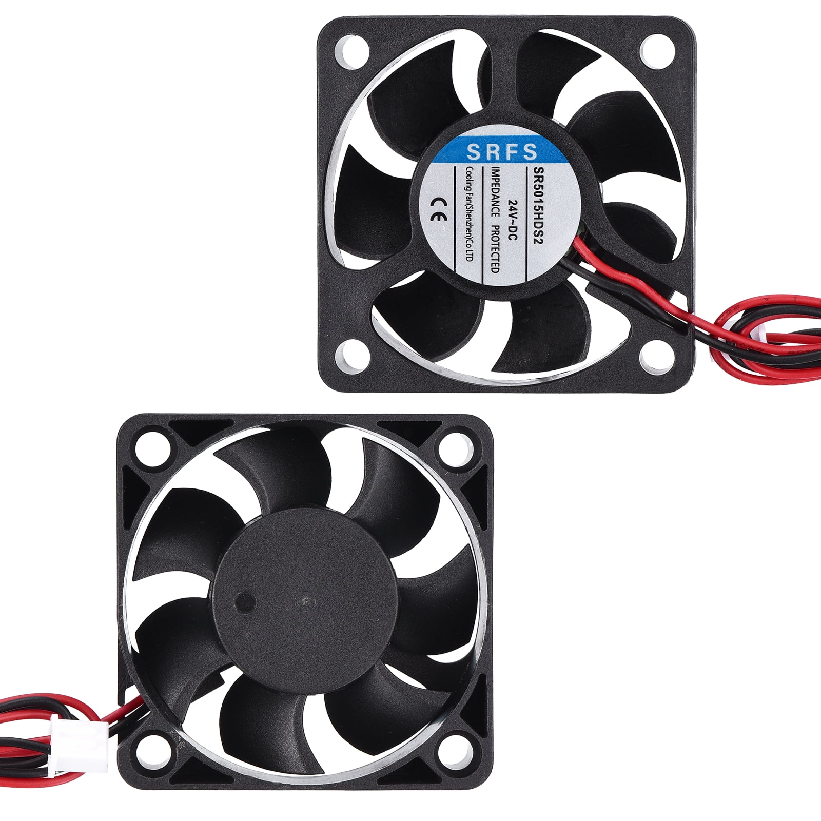 Uxcell 2 Pcs DC 24V Brushless Cooling Fan, SR5015HDB2 Double Ball ...