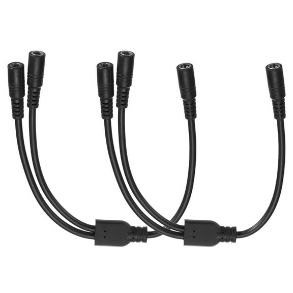 Uxcell 2 Pcs DC Cable Splitter, 12.6" 10A 1 DC5521 Female to 2 DC5521 Female Splitter Adapter Cable, 1 to 2 Splitter Cord for CCTV Cameras, DVR, Power Supply