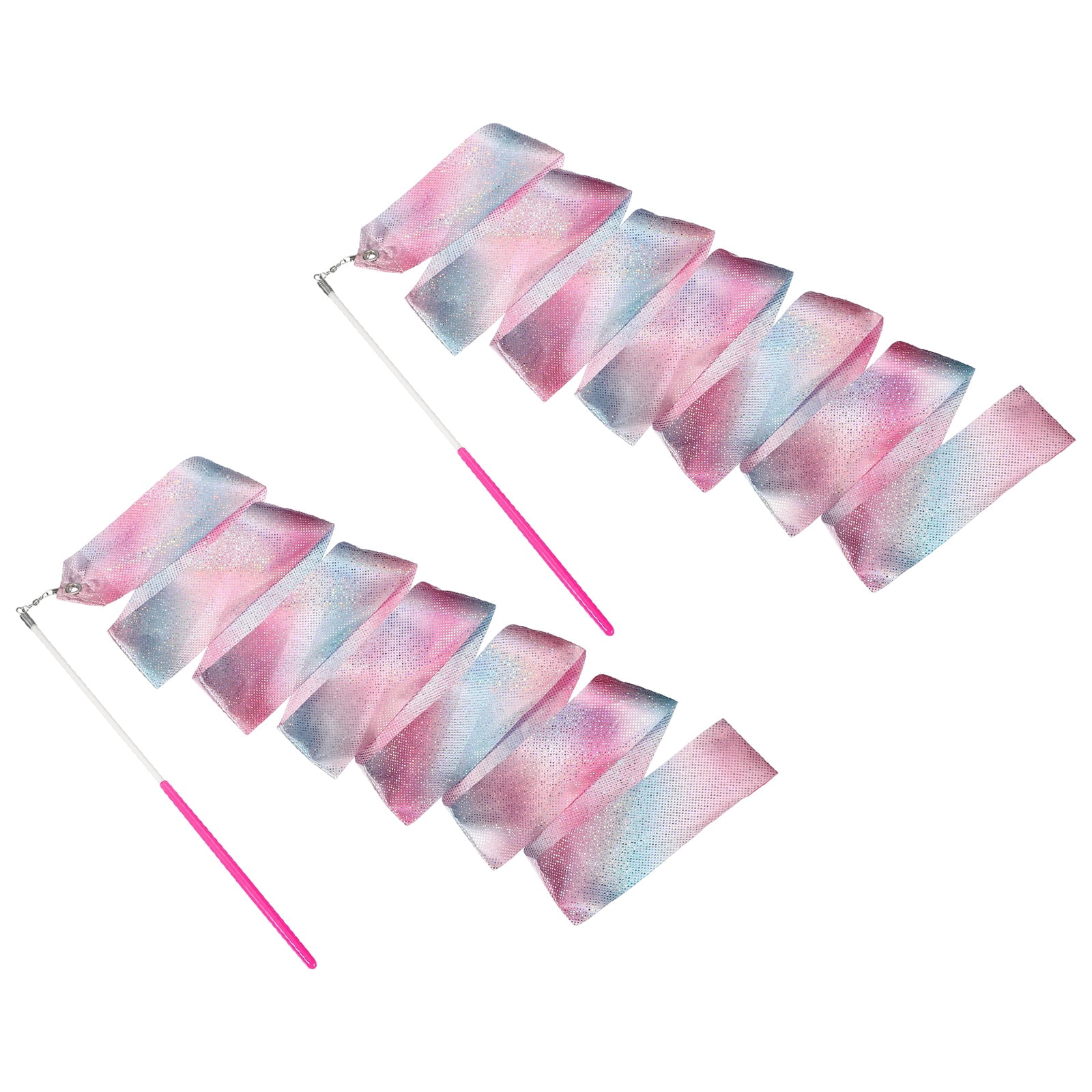 Spikly Ribbons Uxcell 2 Pcs Dance Ribbons, 78.7 Inch Sparkly Gymnastics Ribbon ...