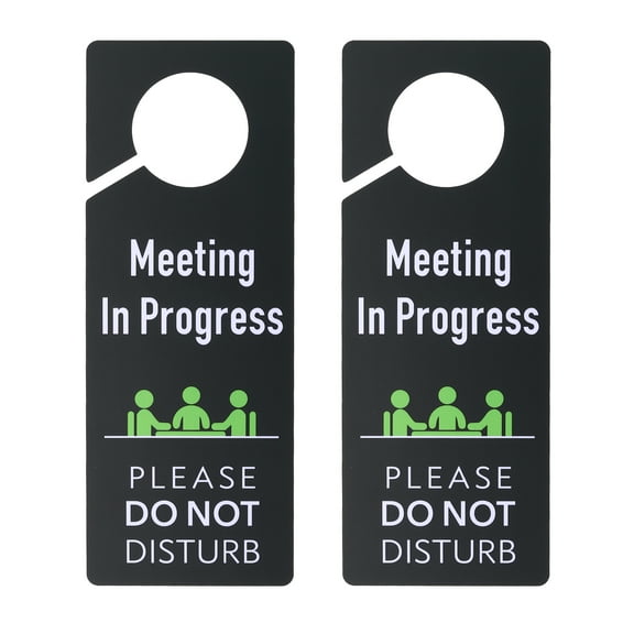 Uxcell 2 Pcs Do Not Disturb Door Hanger Sign, Meeting in Progress Door Sign,Grey