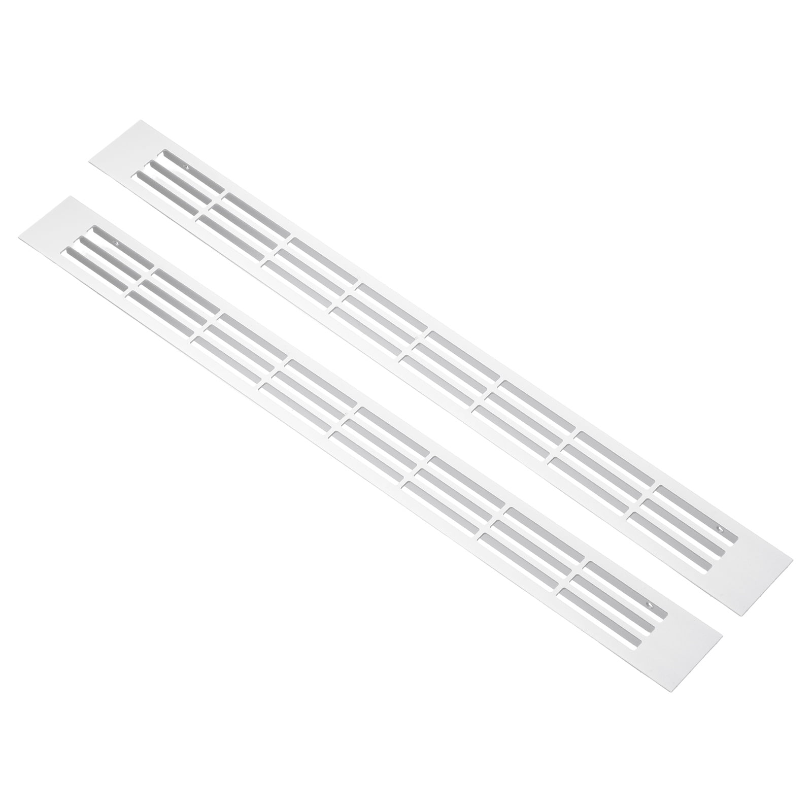 Uxcell 2 Pcs Door Air Vent Cover, 15.7"x1.4" Aluminum Rectangle Grille Ventilation Cover Toe Kick Vent Guard for Cabinet Wardrobe Ceiling Door Wall Floor Garage Furniture, Silver