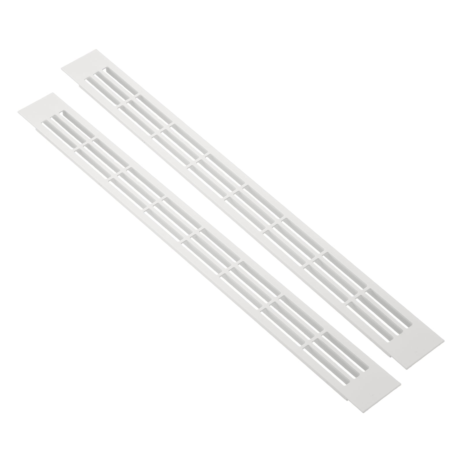 Uxcell 2 Pcs Door Air Vent Cover, 15.7"x1.4" Aluminum Rectangle Grille Ventilation Cover Toe Kick Vent Guard for Cabinet Wardrobe Ceiling Door Wall Floor Garage Furniture, White