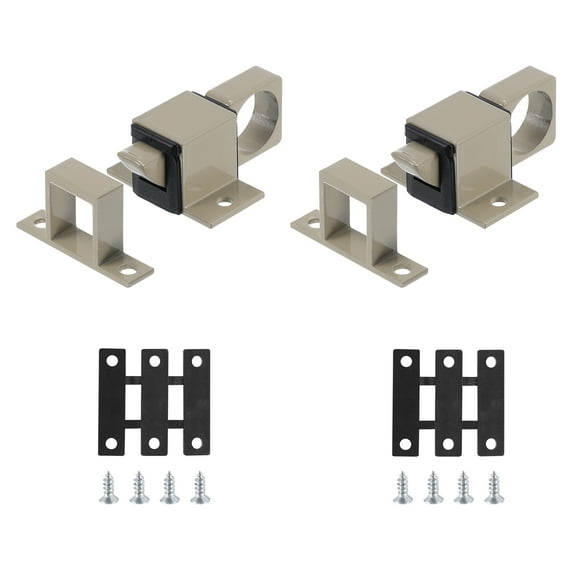 Uxcell 2 Pcs Door Bolt Latch, Aluminum Alloy Pull Ring Spring Bounce Lock, Khaki