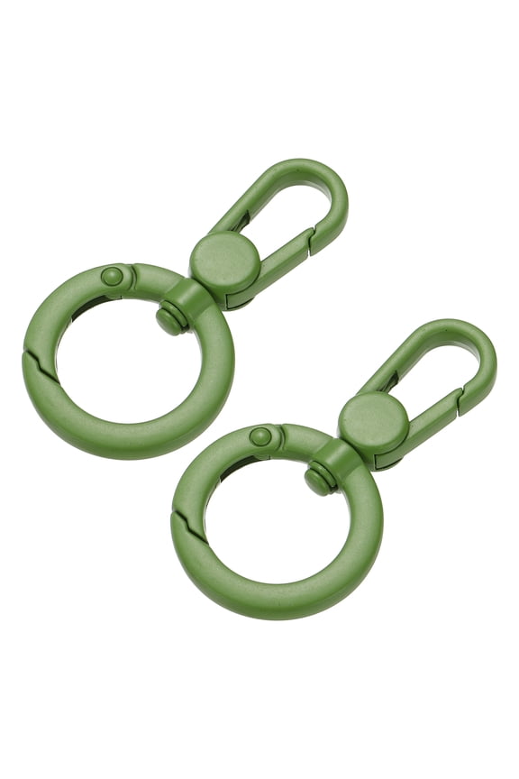 2 Pcs Double Opening Snap Hooks Swivel Keychain Clasp Clips Metal Swivel Lobster Claw Clasp for Jewelry Making Crafts Backpack Bag Strap Phone Case, Matcha Green