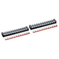 thumbnail image 1 of Uxcell 2 Pcs Dual Row Terminal Block, 600V 45A 12 Positions Screw Terminal Block with 2PCS Pre-Insulated Barrier Strips for Power System, Home Appliances, 1 of 6