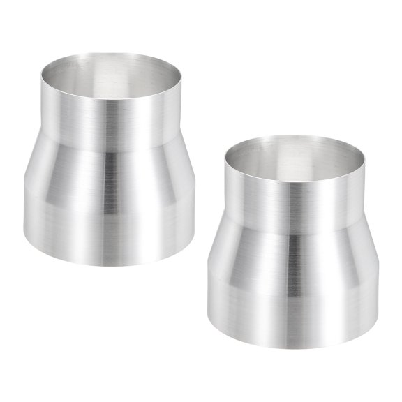 Uxcell 2 Pcs Duct Reducer (5'' to 4'') - Aluminum Alloy Air Ducting Reducer Increaser Round Metal Duct Adapter Inline HAVC Pipe Fitting for Exhaust Fan/Blower/Ventilation Systems, Silver