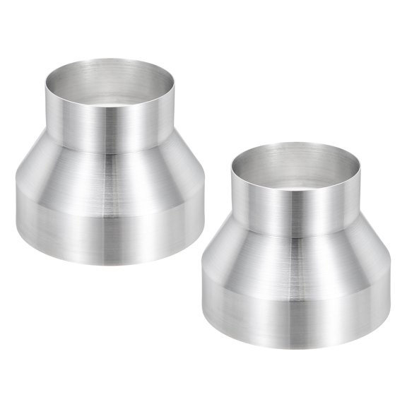 Uxcell 2 Pcs Duct Reducer (6'' to 4'') - Aluminum Alloy Air Ducting Reducer Increaser Round Metal Duct Adapter Inline HAVC Pipe Fitting for Exhaust Fan/Blower/Ventilation Systems, Silver