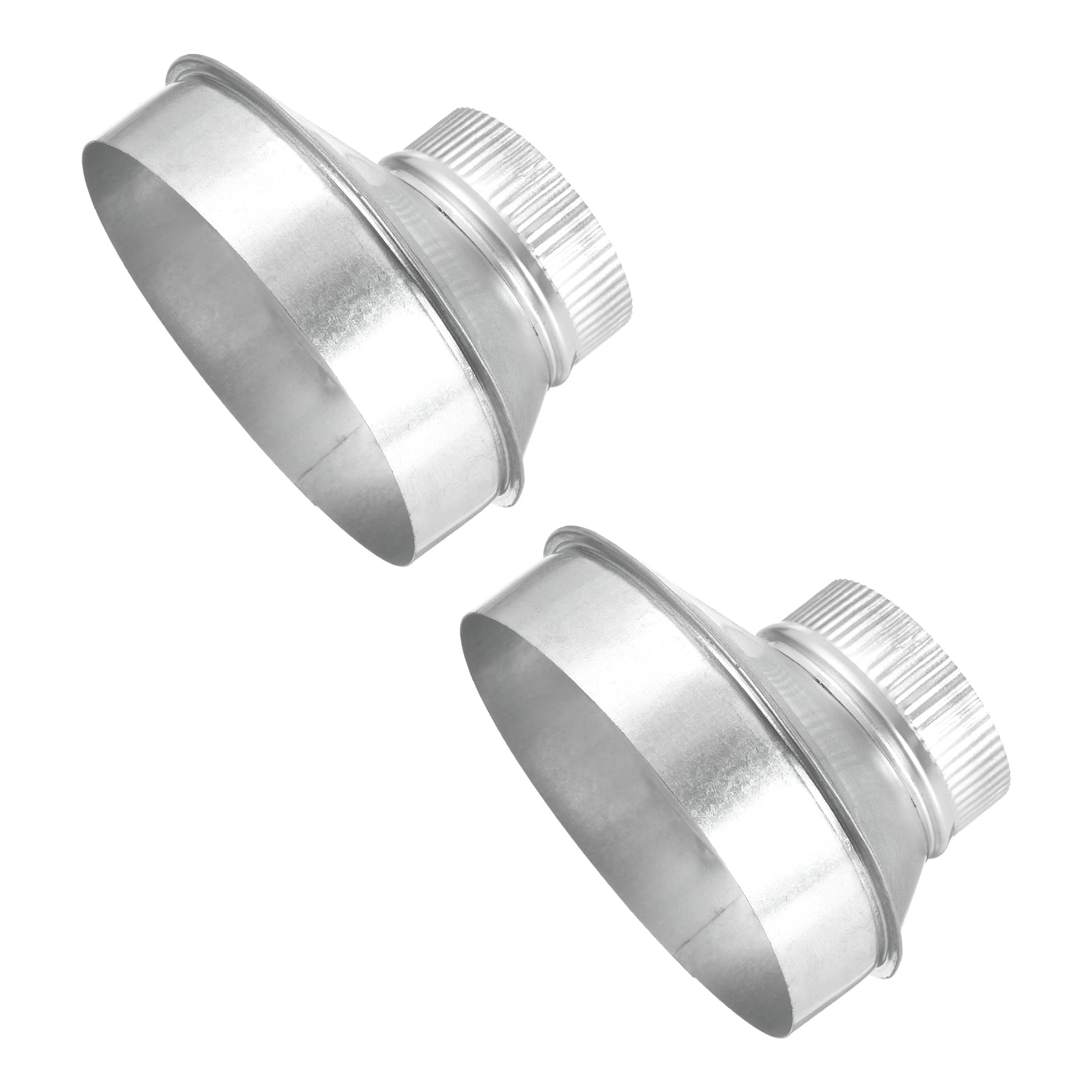 Uxcell 2 Pcs Eccentric Duct Reducer (7" to 4" ) - Galvanized Steel Crimped End Ducting Connector Increaser Round Air Duct Adapter Pipe Vent Inline Fitting for HVAC Ventilation, Silver